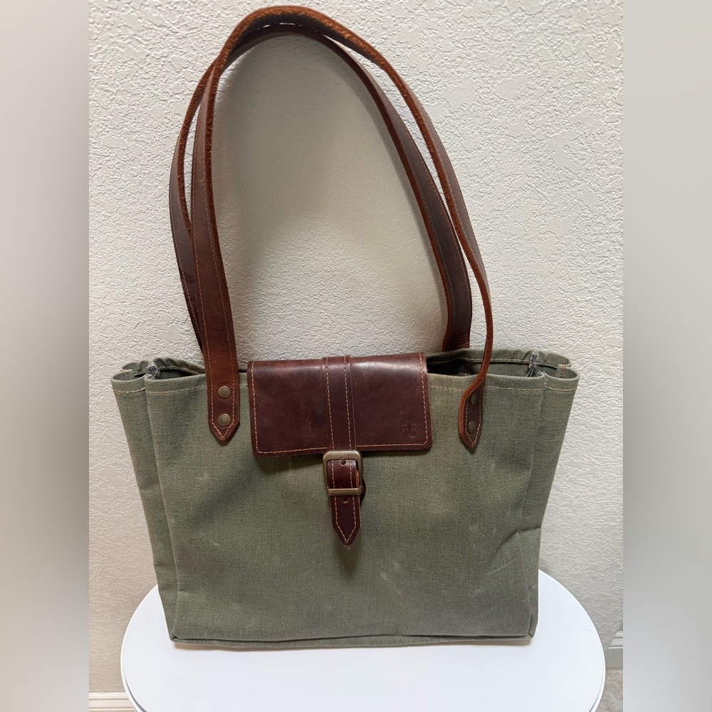 Stylish Olive Green and Brown Women's Tote Bag